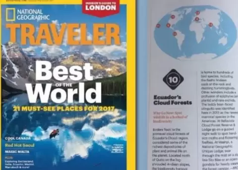 National Geographic recomienda visitar el bosque nublado quite�o