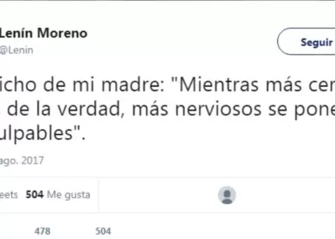 Moreno: "Mientras m�s cerca est�s de la verdad, m�s nerviosos se ponen los culpables"