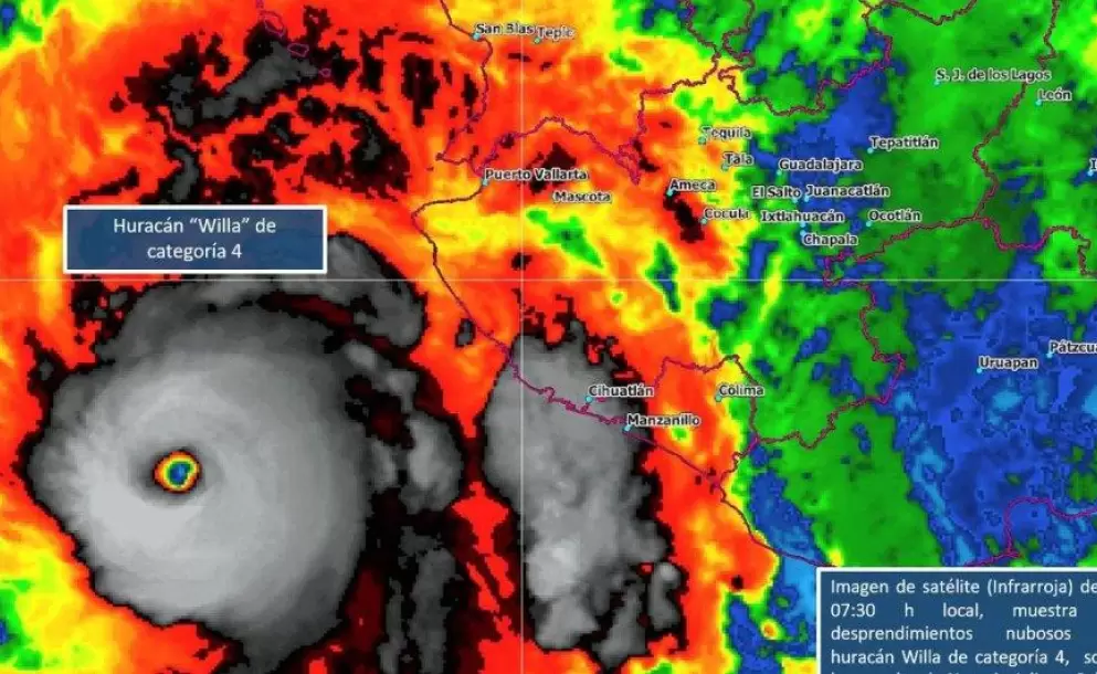 Willa se convierte en un peligroso huracán categoría 5