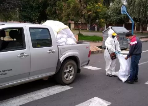 Productores agr�colas de Pichincha entregan 516 canastas a domicilio