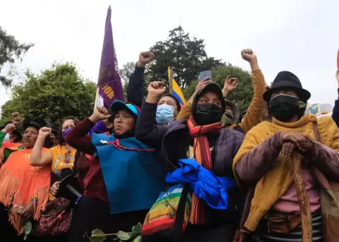 Las organizaciones ind�genas ingresan al �gora de la Casa de la Cultura