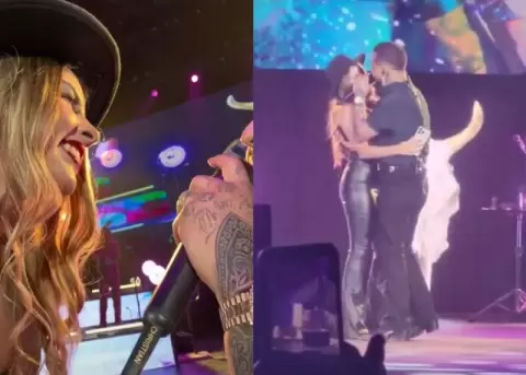 Nodal sube al escenario a fan parecida a Belinda y le canta al odo