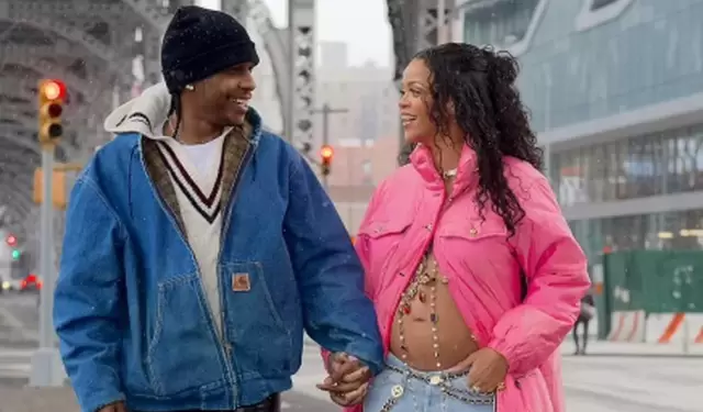 Rapero A$AP Rocky y Rihanna.