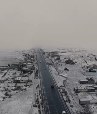 Cada de nieve y granizo en Ambato - Guaranda