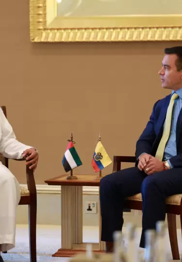 El presidente Daniel Noboa, mantuvo una reunón con representantes de Abu Dhabi Fund for Development.