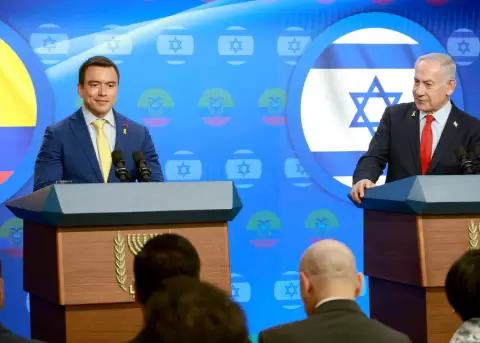 Daniel Noboa y Benjamn Netanyahu se renen en Israel.