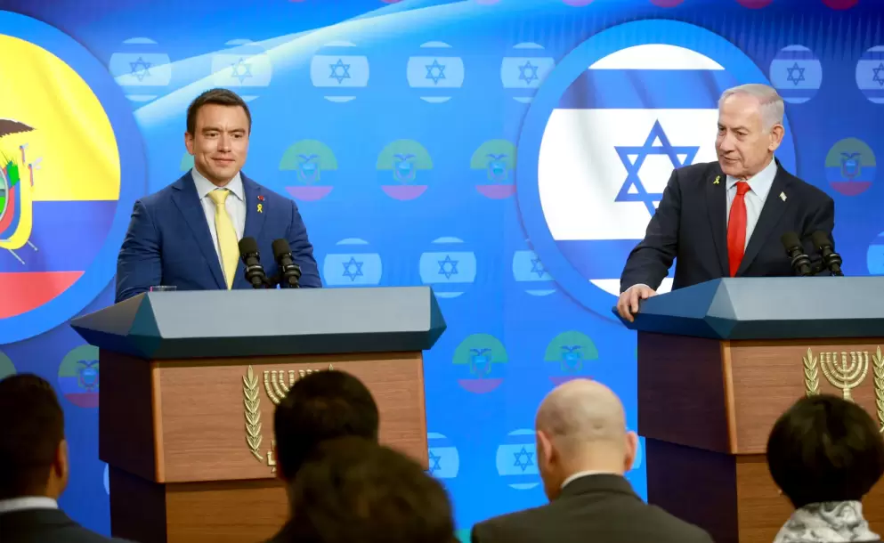 Daniel Noboa y Benjamn Netanyahu se renen en Israel.