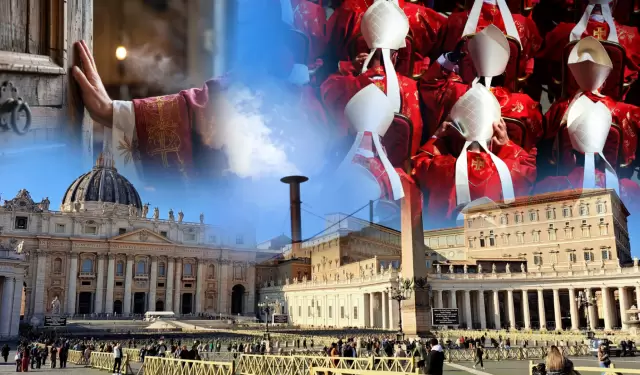 Cardenales y fieles asisten a la misa 'Pro eligendo pontifice', antes del inicio del cónclave, en la basílica de San Pedro en el Vaticano.