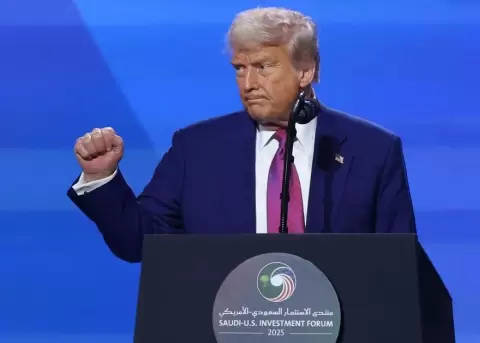 El presidente de Estados Unidos, Donald Trump, durante un acto en Riad, Arabia Saud.