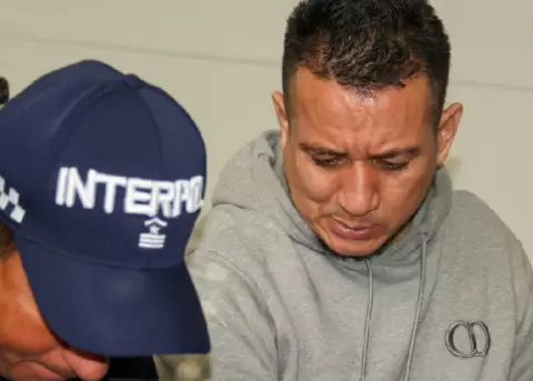 Wilder Sánchez, alias 'Gato Farfán', durante su proceso de extradición a Estados Unidos, el 25 de enero de 2024.