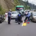 Accidente en la Autopista General Rumiahui genera caos vehicular