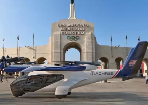 Taxis voladores eléctricos transformarán la movilidad en Los Ángeles 2028.