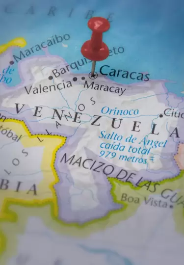 Fotografía del mapa de Venezuela.