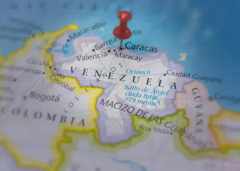 Fotograf�a del mapa de Venezuela.