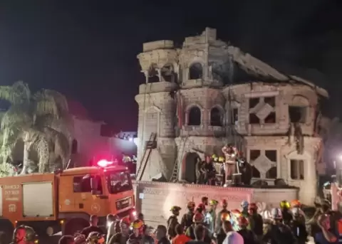Fotograf�a del edificio atacado en Tamra, en la zona de Galilea Occidental (Israel).