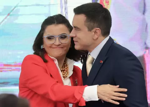 El presidente de Ecuador, Daniel Noboa, y la vicepresidenta, Mar�a Jos� Pinto.