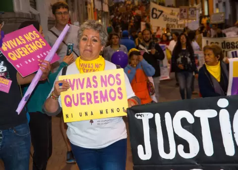 Archivo. Manifestaci�n en Quito en contra de la violencia contra la mujer.