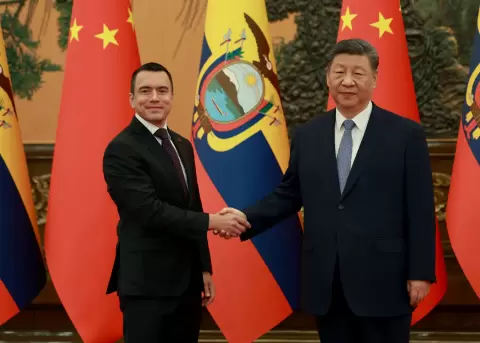 El presidente de Ecuador, Daniel Noboa, y su hom�logo chino, Xi Jinping.