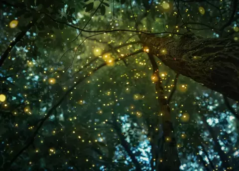 Fot�grafo capt� a un �rbol iluminado por miles de luci�rnagas.