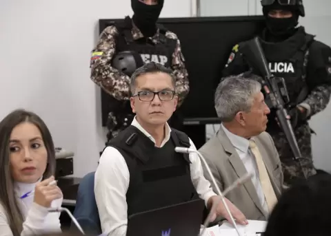 Wilman Ter�n, expresidente del Consejo de la Judicatura, compareciendo en la Comisi�n de Fiscalizaci�n.