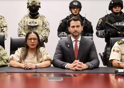 El presidente de la Asamblea Nacional, Niels Olsen, encabeza el mensaje a la Naci�n, la noche del 4 de agosto de 2025.