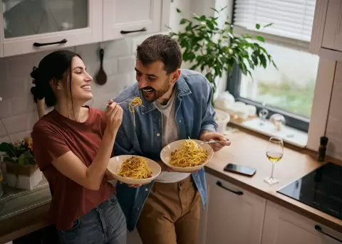 Un plato de pasta, una dosis de alegr�a.