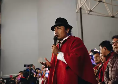 Leonidas Iza, expresidente de la Conaie, el 30 de junio de 2022, en Quito.