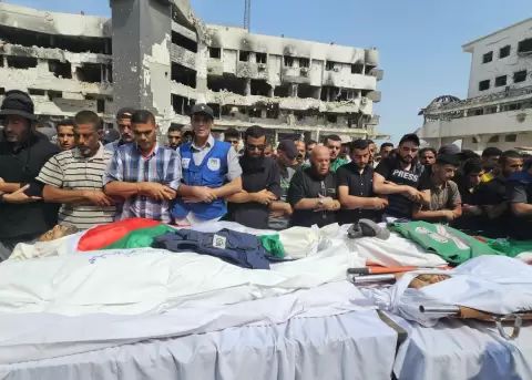 Imagen reciente de un funeral en Gaza tras un ataque israel�.