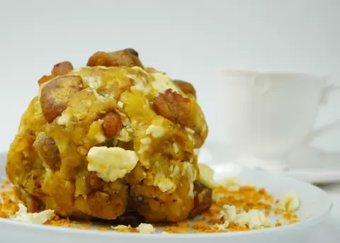 El bol�n de verde ecuatoriano compite en el Mundial de Desayunos.