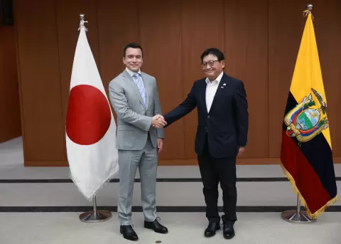 El presidente Daniel Noboa se reuni� con empresarios miembros de la Federaci�n Empresarial de Jap�n (Keidanren).
