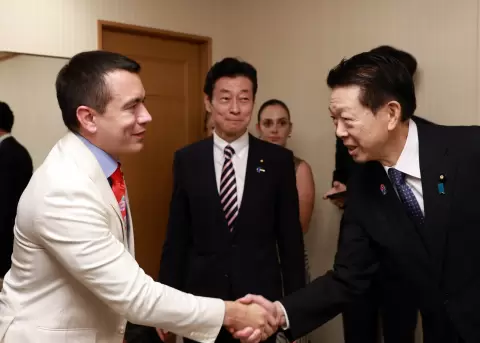 El presidente de Ecuador, Daniel Noboa, mantuvo una reuni�n con Yoji Muto, ministro de Econom�a de Jap�n.