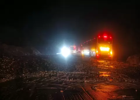 Deslave registrado en Tierra Negra, km 10 de la v�a Cosanga-Baeza.