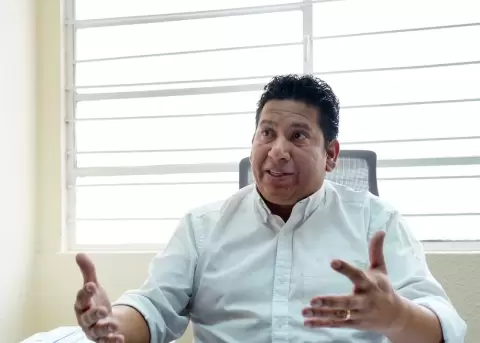 Richard G�mez, l�der sindical.