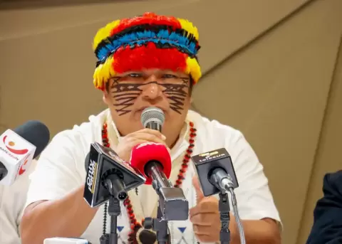 Marlon Vargas, presidente de la Confederaci�n de Nacionalidades Ind�genas del Ecuador (Conaie).
