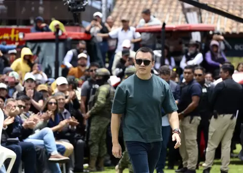 Daniel Noboa, presidente de la Rep�blica, en Cotopaxi.