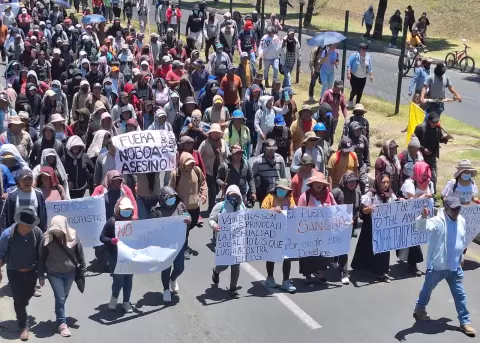 Manifestaciones en Otavalo en el marco del paro nacional.