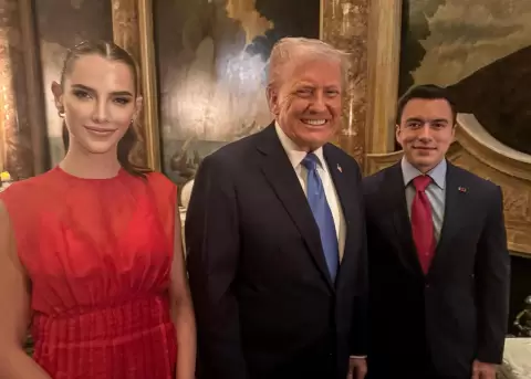 Lavinia Valbonesi, Donald Trump y Daniel Noboa.