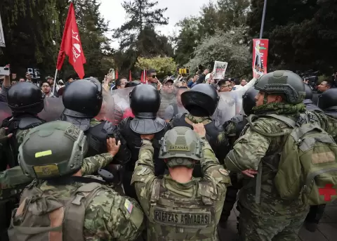Protesta antigubernamental, en Quito, el pasado 15 de octubre de 2025.