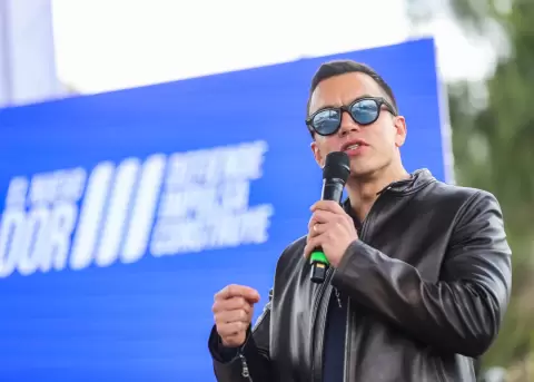 Daniel Noboa, primer mandatario de Ecuador, durante un evento en Ca�ar, el 07 de octubre de 2025.