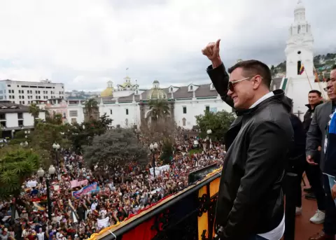 Daniel Noboa, presidente de la Rep�blica, desde el Palacio de Carondelet.