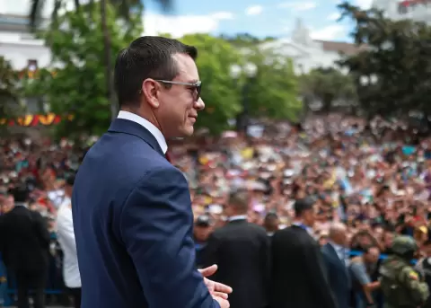 Daniel Noboa, presidente de la Rep�blica, desde el Palacio de Carondelet.