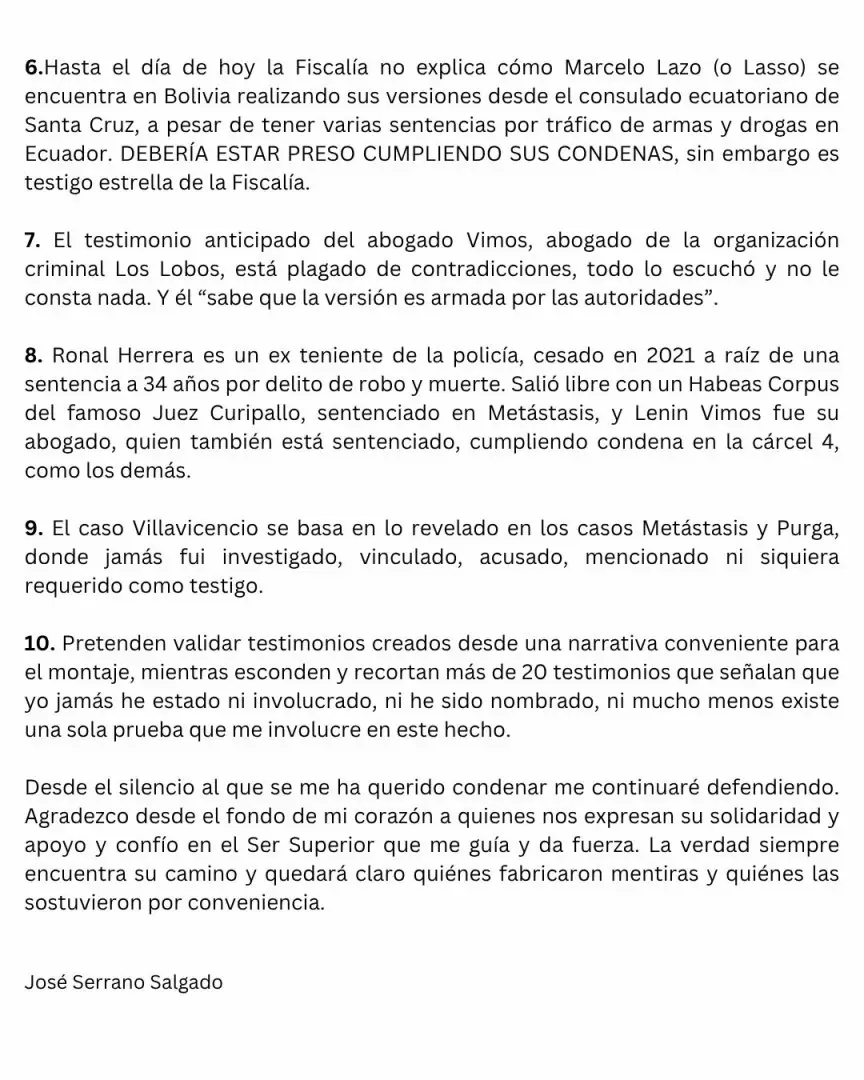 Parte 2 de la carta de José Serrano