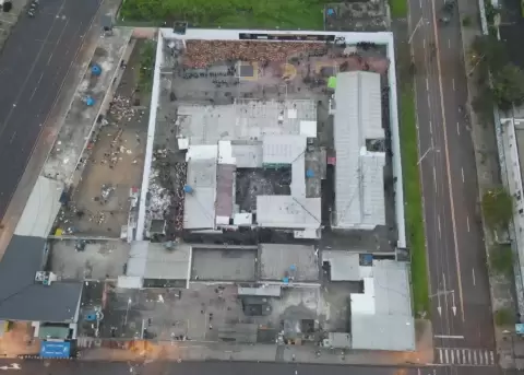 Vista a�rea de la c�rcel de Machala, en El Oro, en enero de 2024.