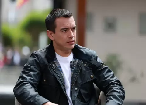 El presidente de la Rep�blica, Daniel Noboa, en una entrevista el 26 de septiembre de 2025.