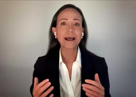 Captura de video tomada de la cuenta oficial @mariacorinamachado en la red social Instagram de la l�der opositora venezolana Mar�a Corina Machado.