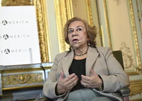 La canciller colombiana, Rosa Yolanda Villavicencio, durante la Tribuna EFE-Casa de Am�rica.