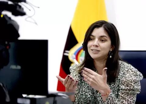 La Secretaria de Comunicaci�n, Irene V�lez, durante una entrevista telem�tica con FM Mundo, el 27 de mayo de 2024.