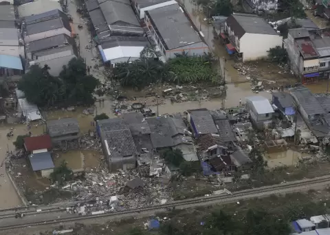 Vista a�rea de Tailandia, afectada por las inundaciones de noviembre del 2025.