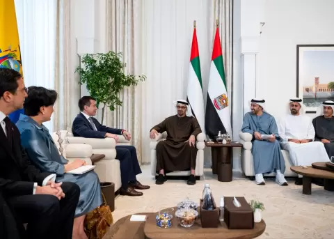 El presidente Daniel Noboa durante su visita a Emiratos �rabes Unidos.