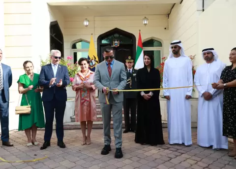 El presidente de la Rep�blica, Daniel Noboa, inaugura oficialmente la embajada del Ecuador en Emiratos �rabes Unidos.